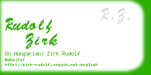 rudolf zirk business card